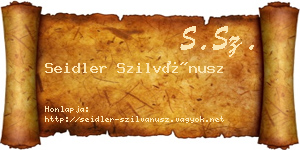 Seidler Szilvánusz névjegykártya